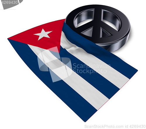 Image of peace symbol and flag of cuba - 3d rendering