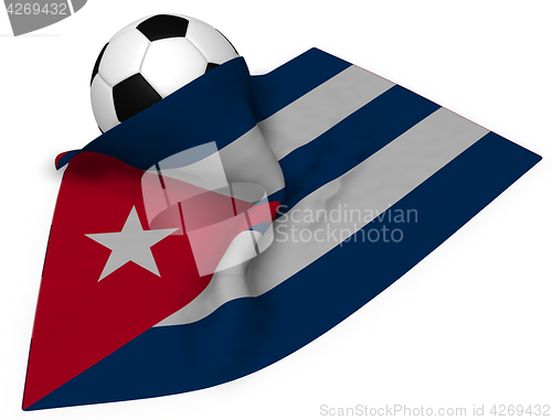 Image of soccer ball and flag of cuba - 3d rendering