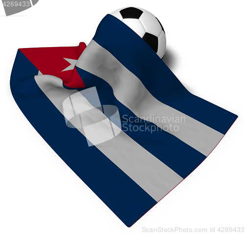Image of soccer ball and flag of cuba - 3d rendering