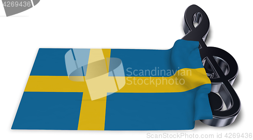 Image of clef symbol and flag of sweden - 3d rendering