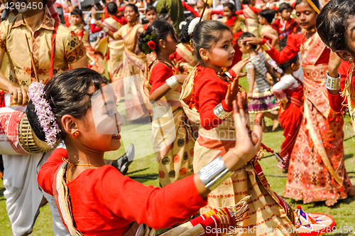 Image of Dancing group in Assam