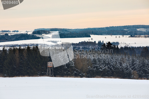 Image of winter frozen landscape on highland