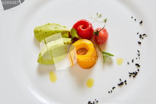 Image of Steamed mixed vegetables. Close up. Shallow dof.