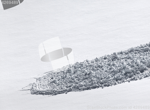 Image of Snow slope with trace of avalanche