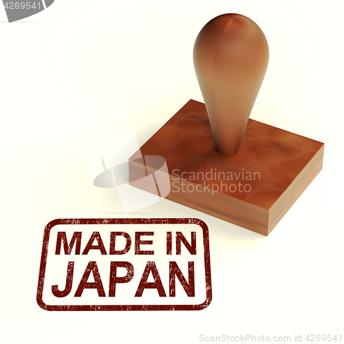 Image of Made In Japan Rubber Stamp Shows Japanese Products