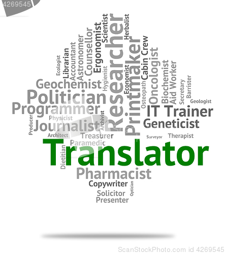 Image of Translator Job Means Translates Decipherer And Word