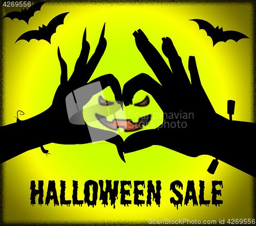 Image of Halloween Sale Represents Trick Or Treat And Celebration