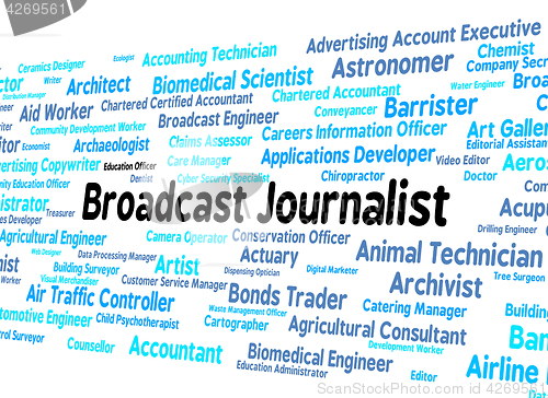 Image of Broadcast Journalist Represents Lobby Correspondent And Broadcas