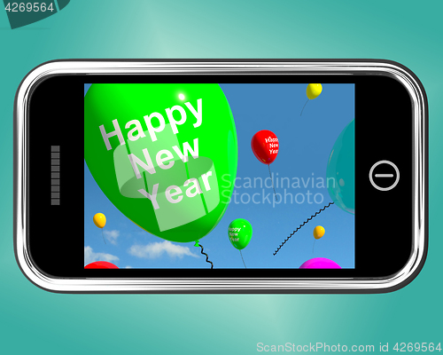 Image of Mobile With Happy New Year Message