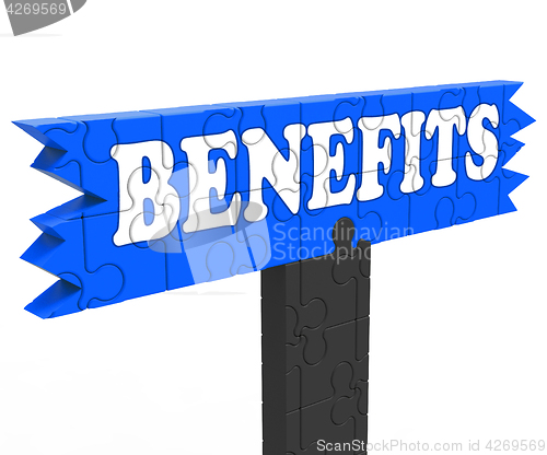 Image of Benefits Shows Bonus Perks Or Rewards