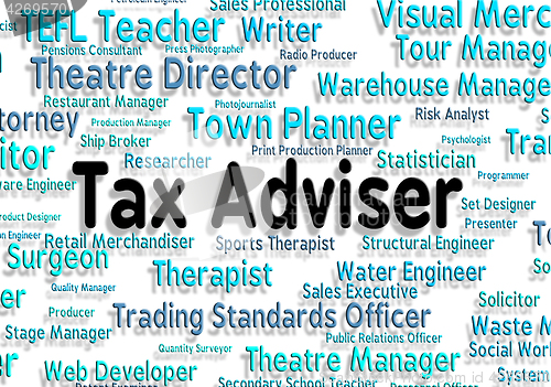 Image of Tax Adviser Shows Mentors Word And Words