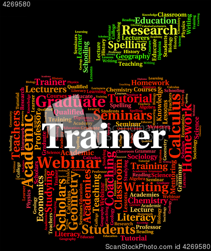 Image of Trainer Word Indicates Coach Educate And Training