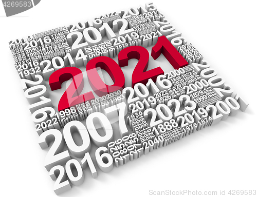 Image of Two Thousand Twenty-One Means Happy New Year And Annual 3d Rende