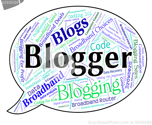 Image of Blogger Word Represents Weblog Words And Blogging