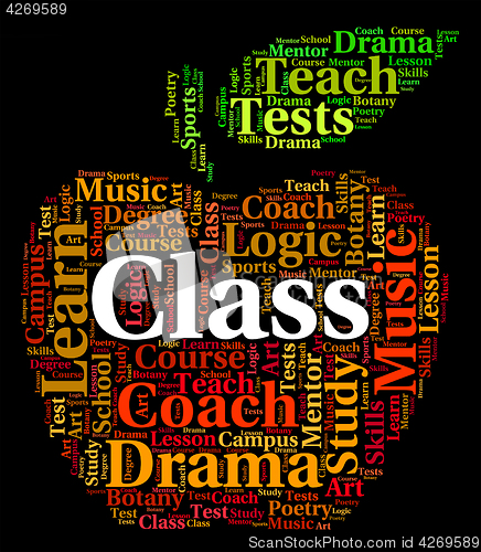 Image of Class Word Indicates Classrooms Text And Education