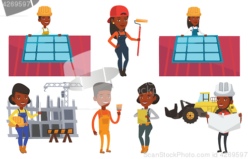 Image of Vector set of constructors and builders characters