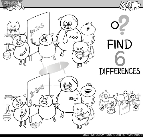 Image of differences activity coloring page