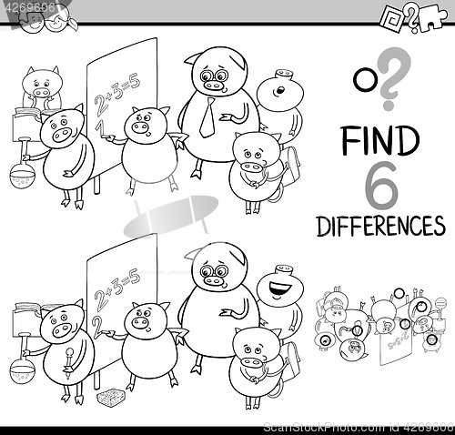 Image of differences activity coloring page