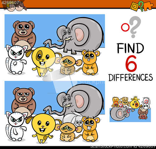 Image of differences game with animals