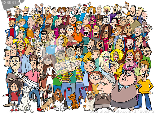 Image of people in the crowd cartoon