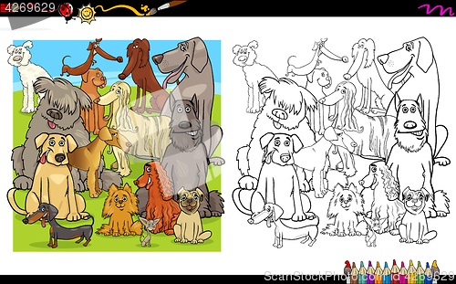 Image of dog characters for coloring