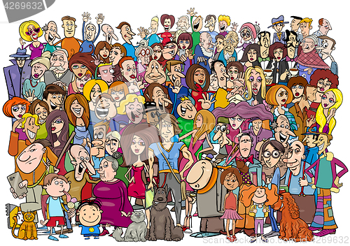 Image of cartoon people in the crowd