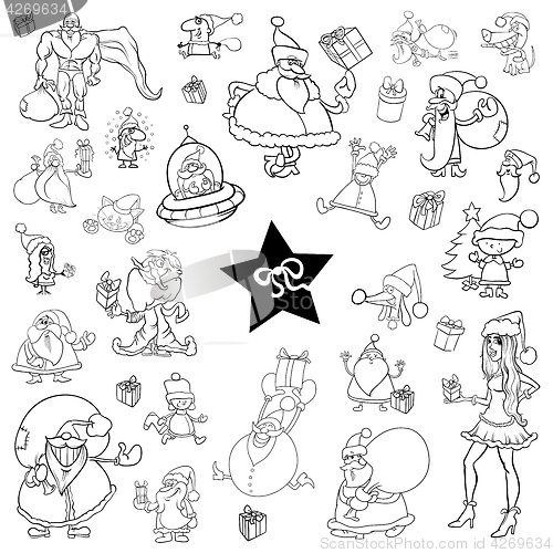 Image of black and white christmas set