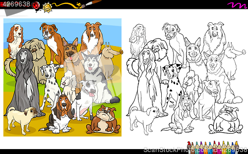 Image of purebred dogs coloring book