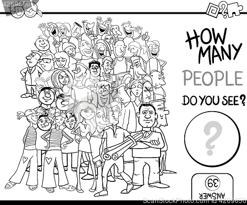 Image of counting people game coloring page