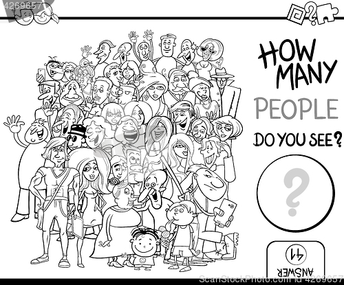 Image of counting people task coloring page