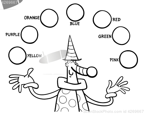 Image of main colors educational coloring task