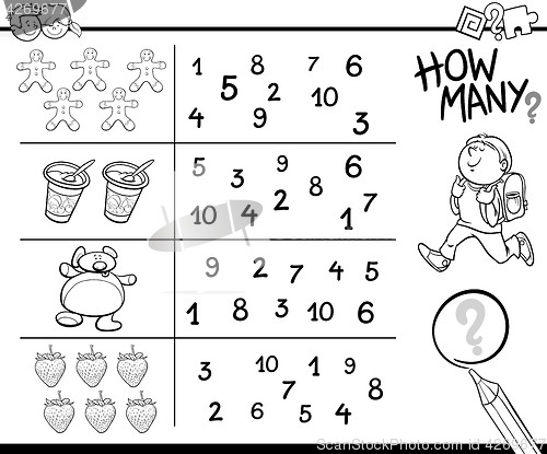 Image of counting game coloring page