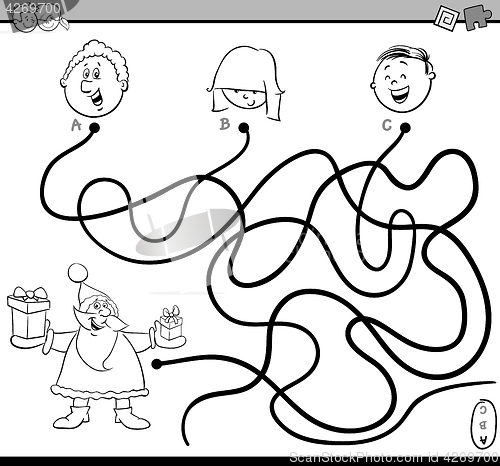 Image of path maze activity coloring page