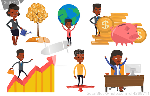 Image of Vector set of business characters.