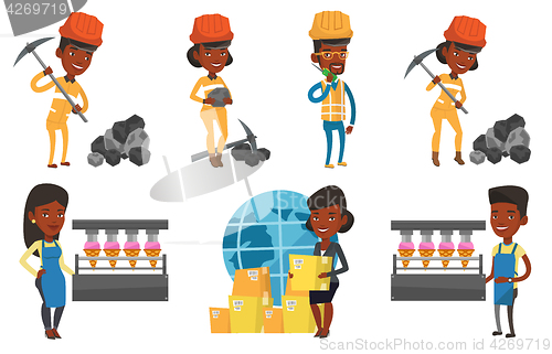 Image of Vector set of industrial workers.