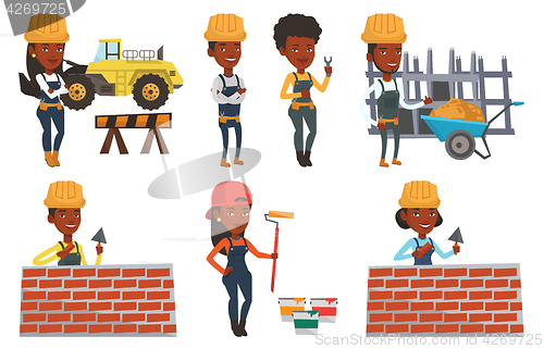 Image of Vector set of constructors and builders characters