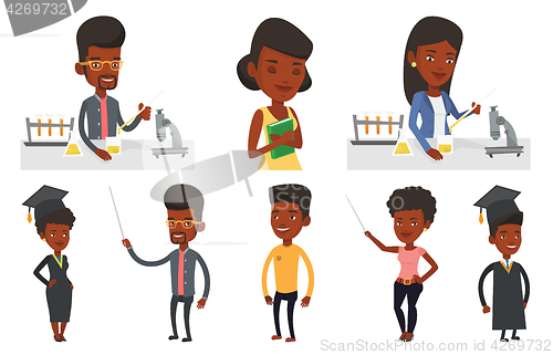 Image of Vector set of student characters.