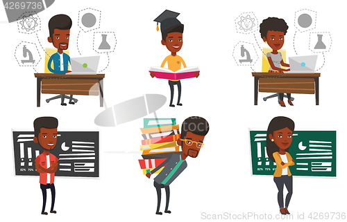 Image of Vector set of student characters.