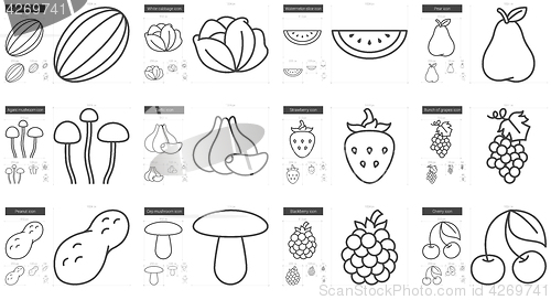 Image of Healthy food line icon set.