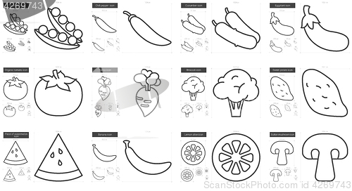 Image of Healthy food line icon set.