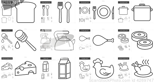 Image of Healthy food line icon set.