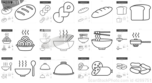 Image of Junk food line icon set.