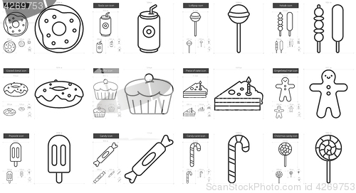 Image of Junk food line icon set.