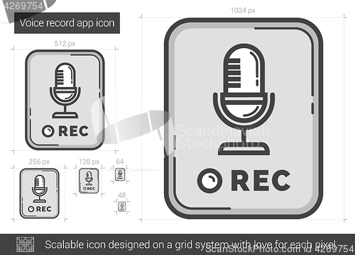 Image of Voice record app line icon.