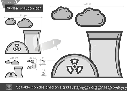 Image of Nuclear pollution line icon.