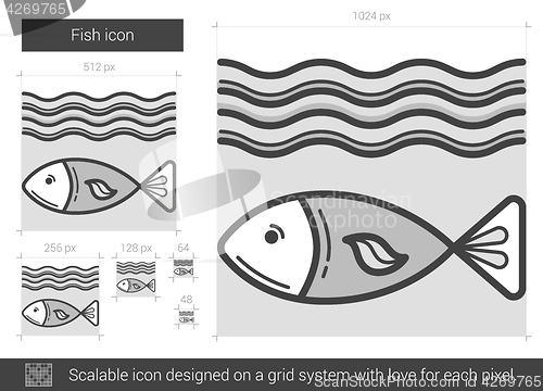 Image of Fish line icon.