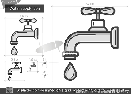 Image of Water supply line icon.