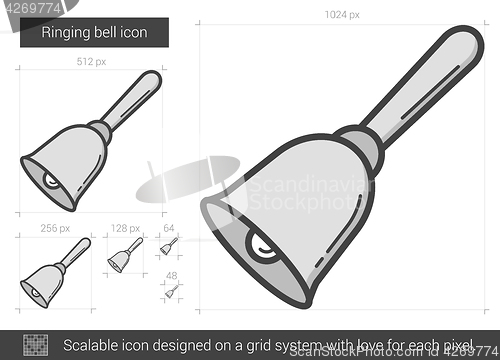 Image of Ringing bell line icon.