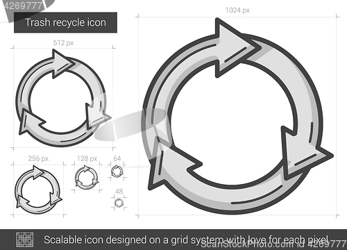 Image of Trash recycle line icon.