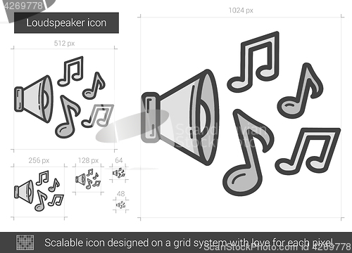 Image of Loudspeaker line icon.